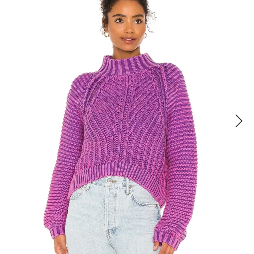 Free People Sweetheart Mock Neck Chunky Knit Sweater Size M